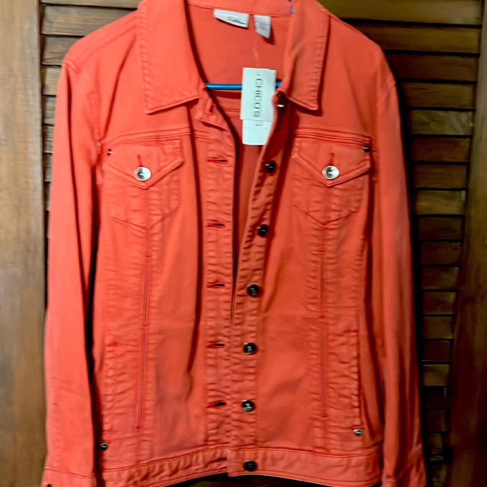 Chico’s Beautiful Rust color Denim Jacket NWT